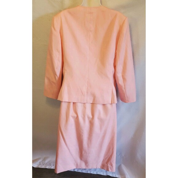 New Vintage Pendleton Silk Blend 2 Piece Midi Skirt Suit Sz 10/12 Pink Spring - Picture 3 of 16